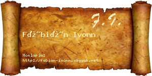 Fábián Ivonn névjegykártya